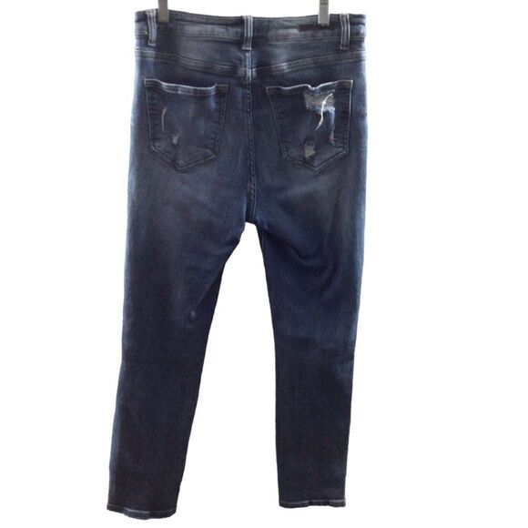 Women’s Risen Medium Wash High Rise Ankle Length‎ Distressed Jeans Size 28 - Picture 2 of 7